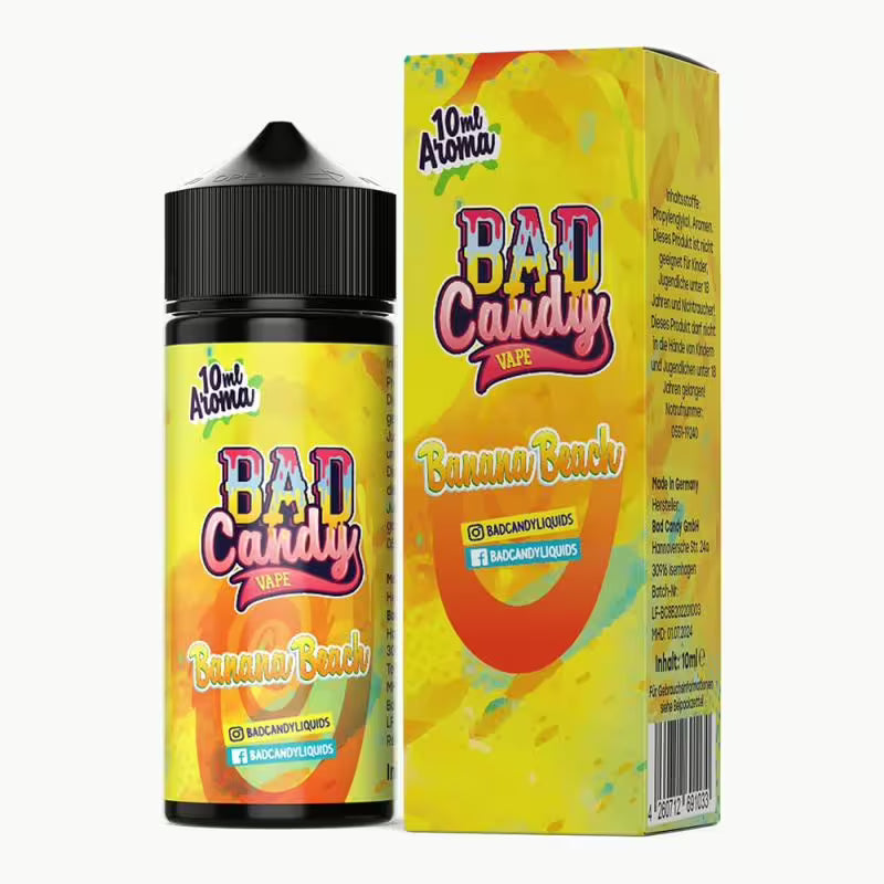 Bad Candy Longfill - Banana Beach - 10ml Aroma in 120ml Flasche