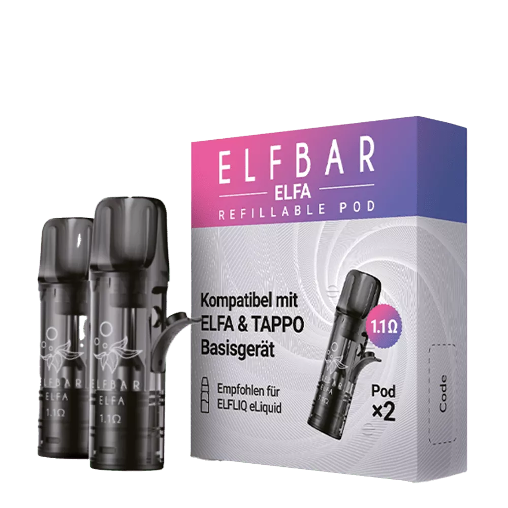 2x Elfbar Elfa Refillable Pod 1,1 Ohm (für ELFA & ELFA Turbo)