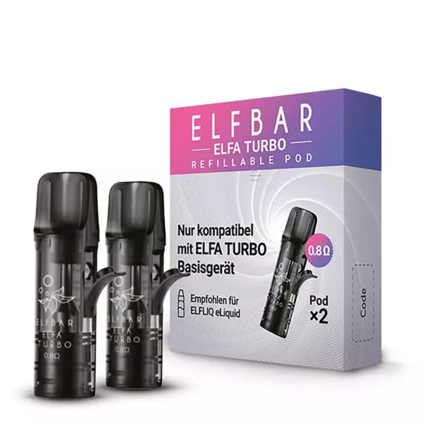 2x Elfbar Elfa Refillable Pod 0,8 Ohm (für ELFA Turbo)