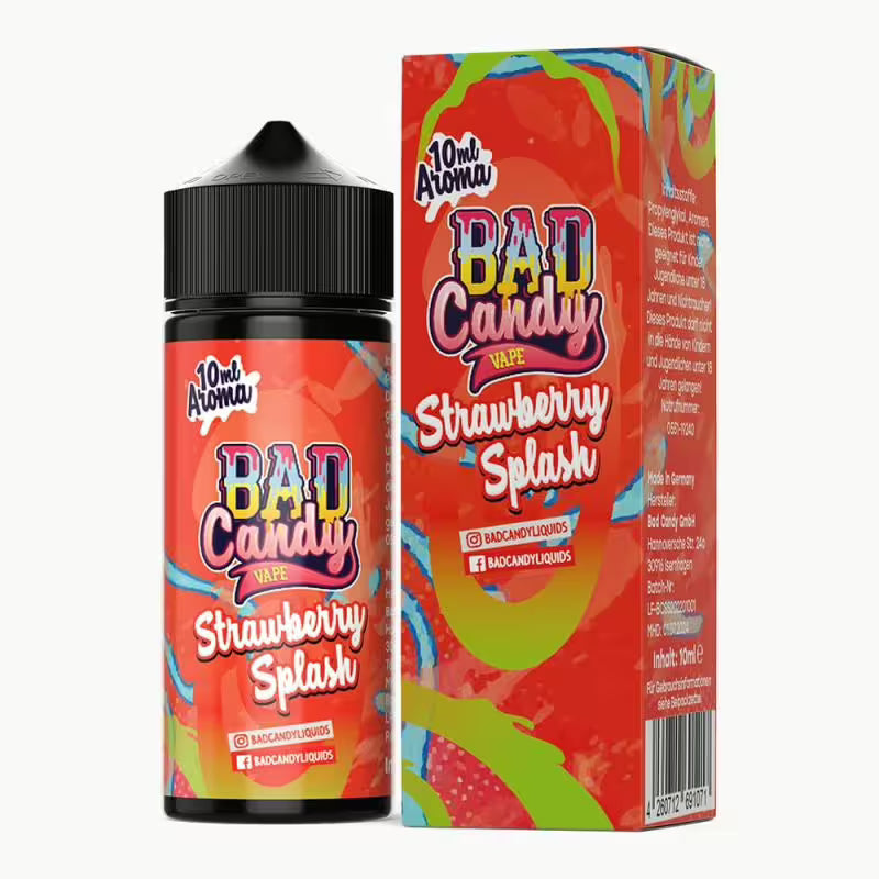 Bad Candy Longfill - Strawberry Splash - 10ml Aroma in 120ml Flasche