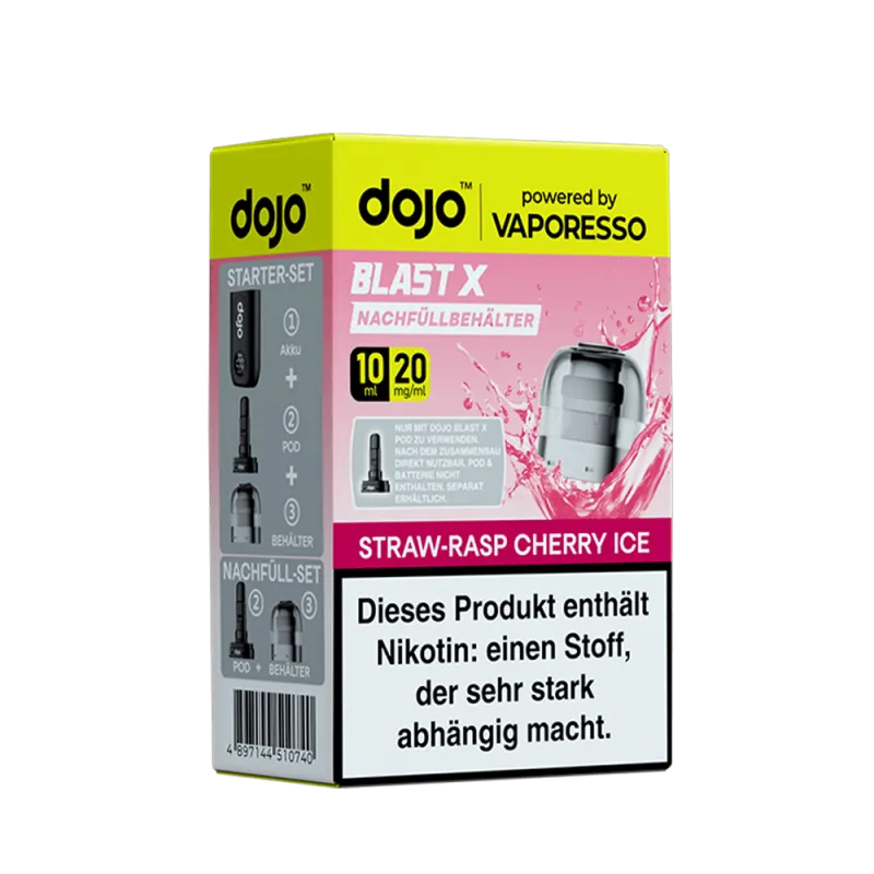 Vaporesso DOJO Blast X Einweg Pod Strawberry Rasp Cherry Ice