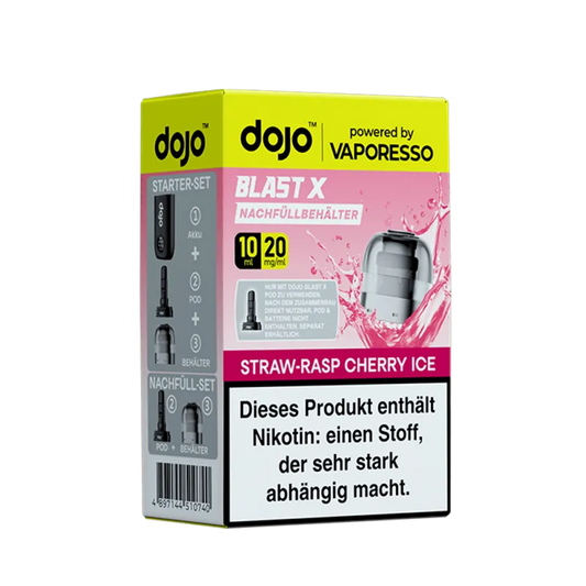 Vaporesso DOJO Blast X Einweg Pod Strawberry Rasp Cherry Ice